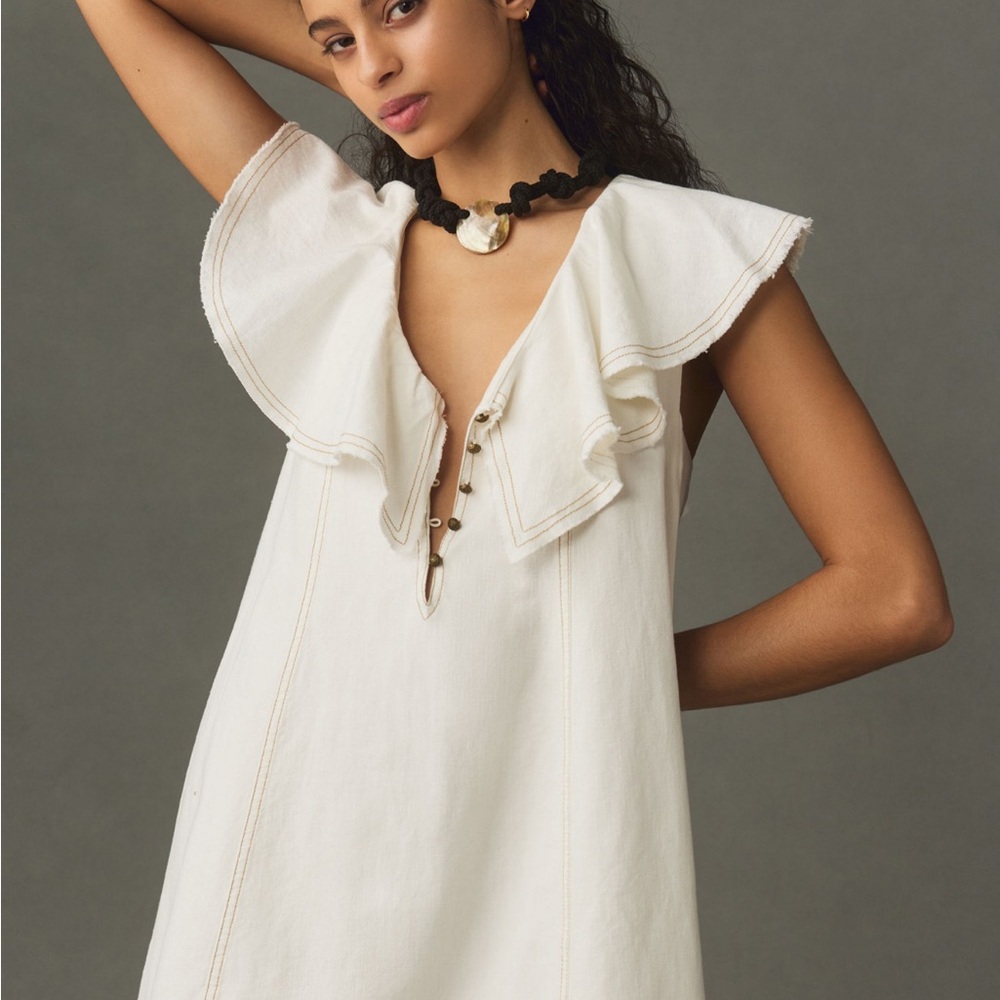Pilcro White Ruffled Dress